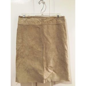 Tan Suede Pencil Skirt
